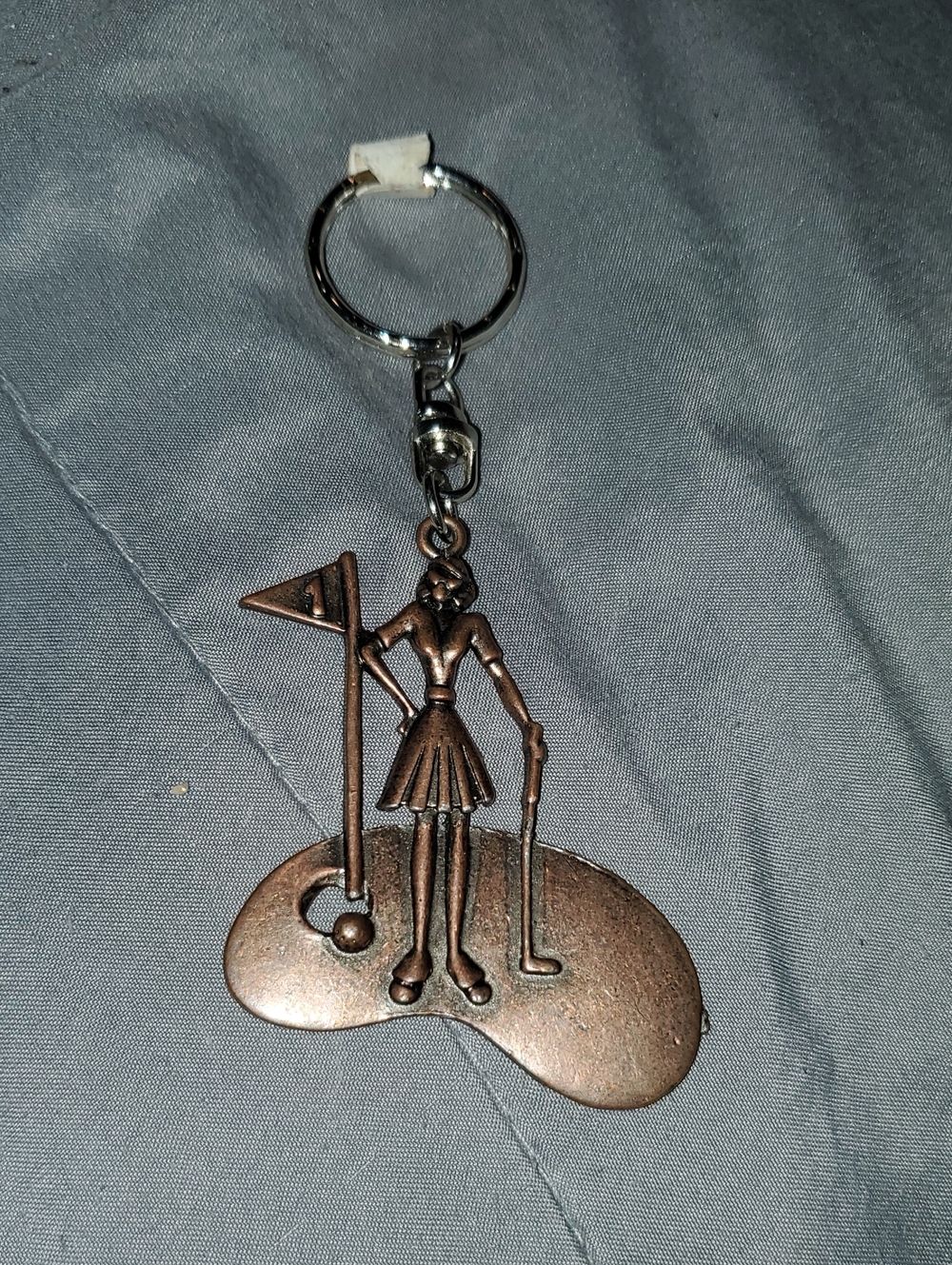 Bronze-Tone Female Golfer Keychain - Women Accessories